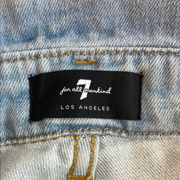 7 for All Mankind Blue Paper Bag Ankle Cropped Jeans with Fabric Tie Size 29 - Picture 7 of 10